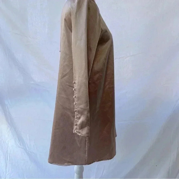 Zara Trafaluc Collection rose gold metallic dress with button detail. - Picture 7 of 16